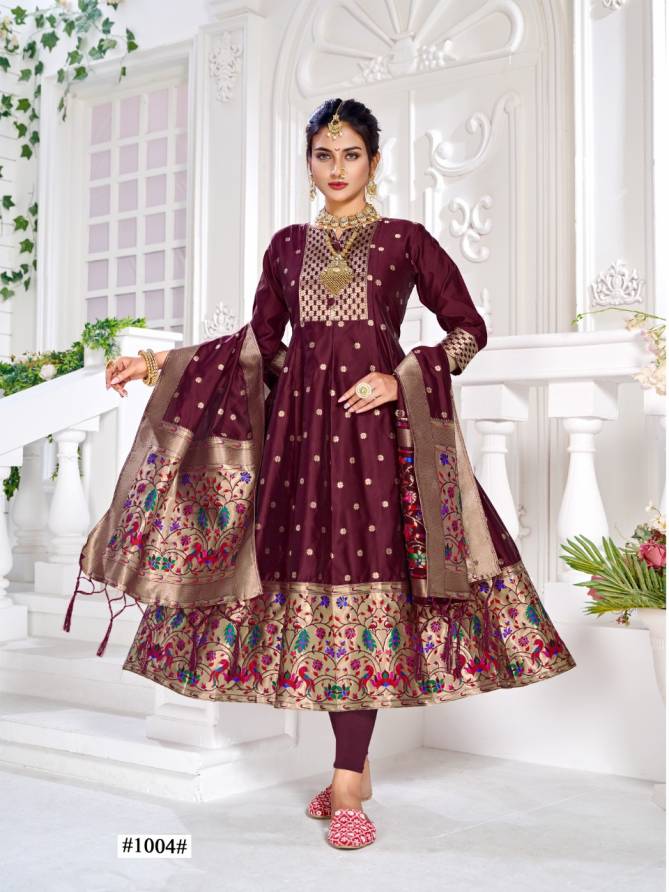 Poonam Paithni Festive Wear Gown Style Wholesale Anarkali Kurtis Catalog

